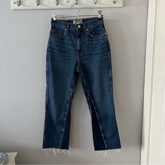 Everlane Original Cheeky Bootcut Crop Jean in Classic Blue Wash - Picture 4 of 10